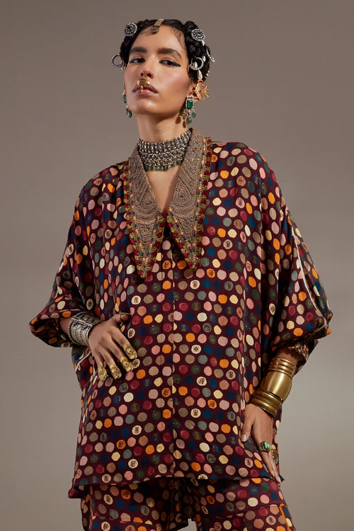 Jamuni Anka Mandala Shirt With Flared Pants