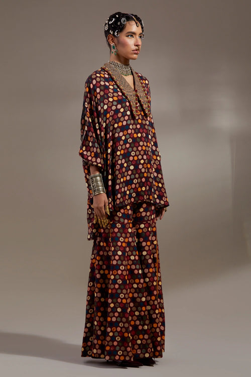 Jamuni Anka Mandala Shirt With Flared Pants