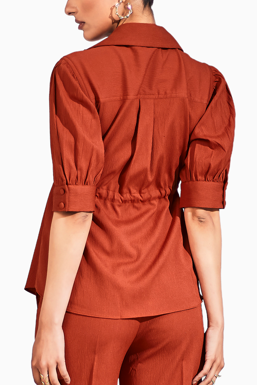 Rust Drawstring Everyday Top