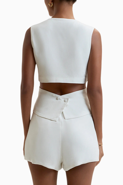 White Kyoto Cut Out Waistcoat