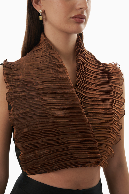 Black and Copper Classic Wrinkle Blouse