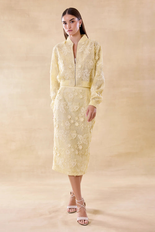 Sunlit Lace Jacket and Skirt Set