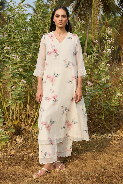 Ivory Floral Co-ord Set
