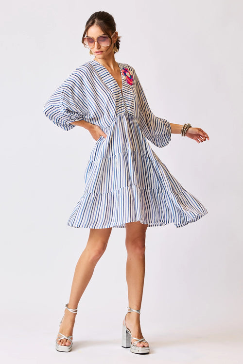 Seaside Bloom Stripe Dress