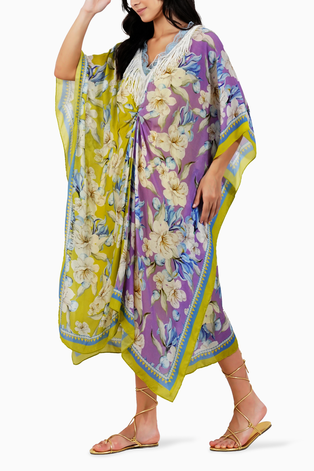 Dual Tone Vintage Floral Kaftan