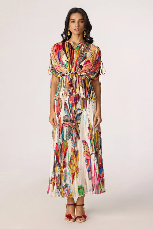 Multi Monica Blouse With Multi Zora Skirt