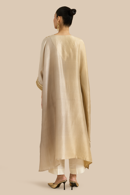 Ivory Ombre Zari Gota Kaftan