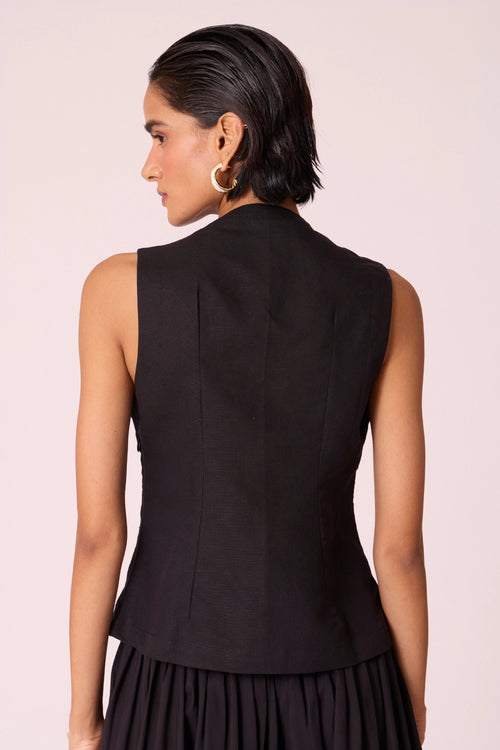 Ogon Black Embroidered Top