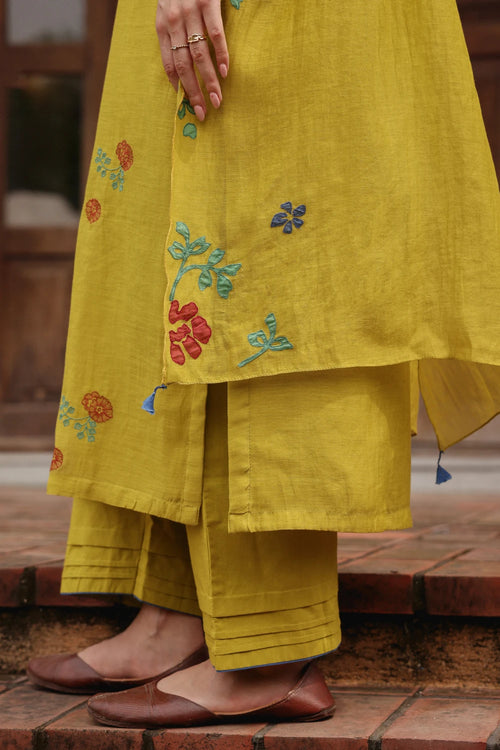 Citrine  Bloom Embroidered Kurta Set