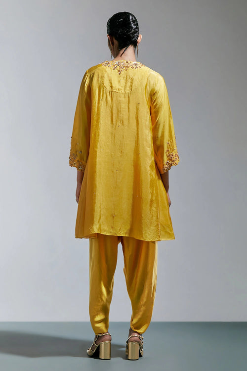 Amber Floral Embroidered Silk Salwar Set