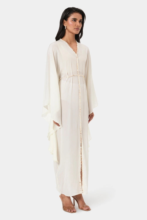 Pearl Embellished Kaftan Dress