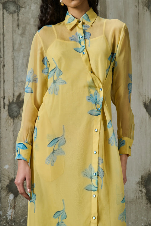Sunlit Bloom Asymmetrical Dress