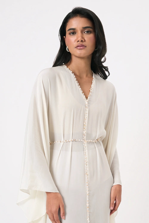 Pearl Embellished Kaftan Dress