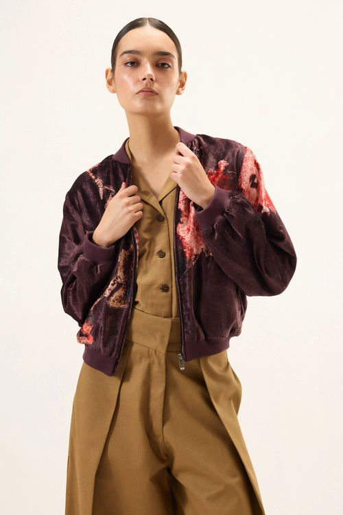 Plum Blossom Bomber Jacket