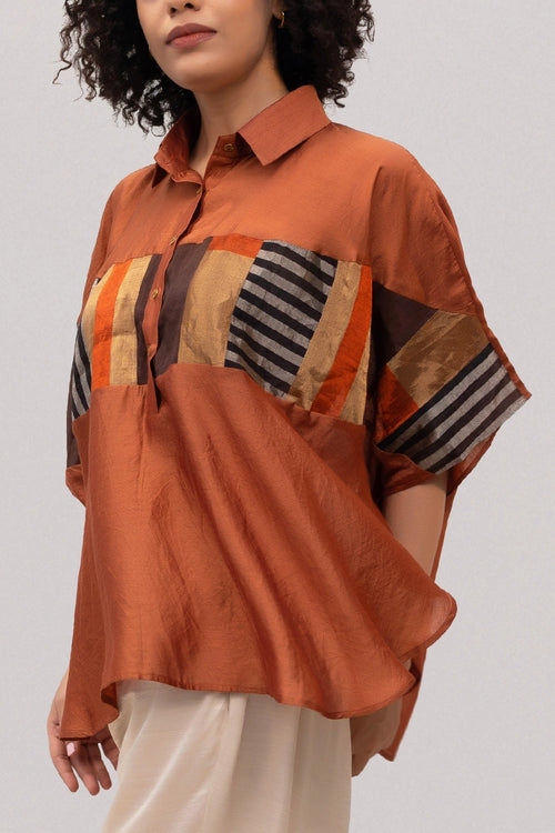 Eeda Varq Brown Mosaic Kaftan