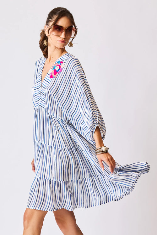 Seaside Bloom Stripe Dress