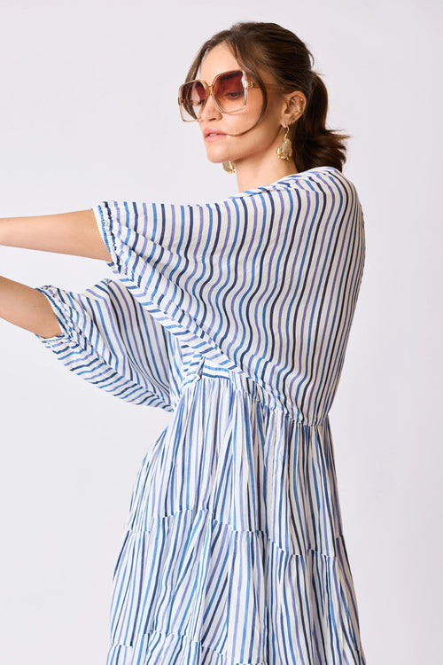 Seaside Bloom Stripe Dress