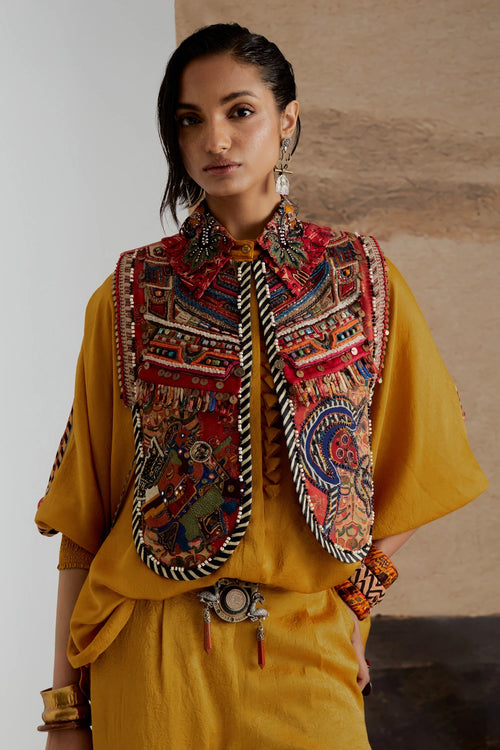 Yellow Topasz Zuri Gilet Set