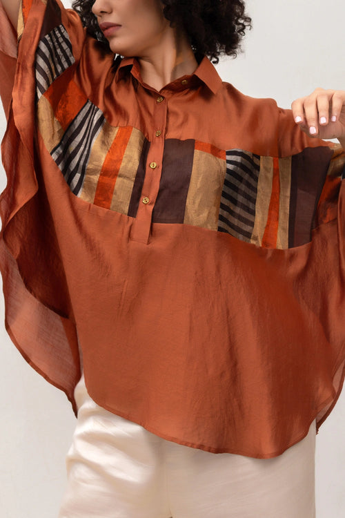 Eeda Varq Brown Mosaic Kaftan