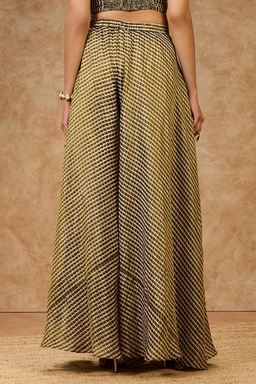 Moss Grid Palazzo Pants