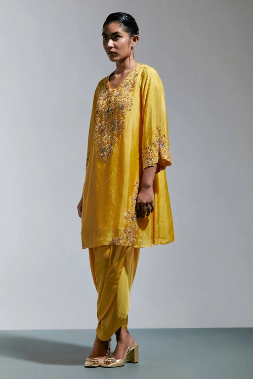 Amber Floral Embroidered Silk Salwar Set