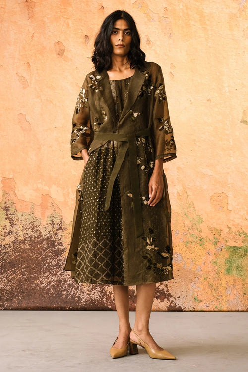 Olive Mist Jacket Dress Set