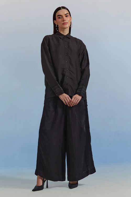 Black Bouquet Bib and Trouser Set
