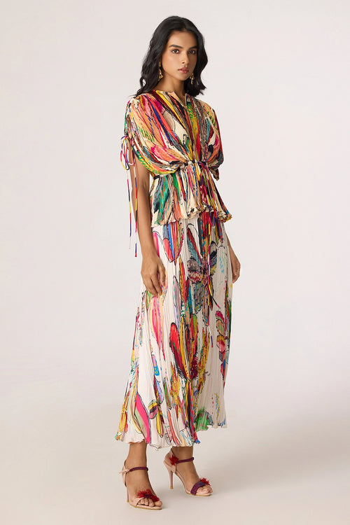 Multi Monica Blouse With Multi Zora Skirt