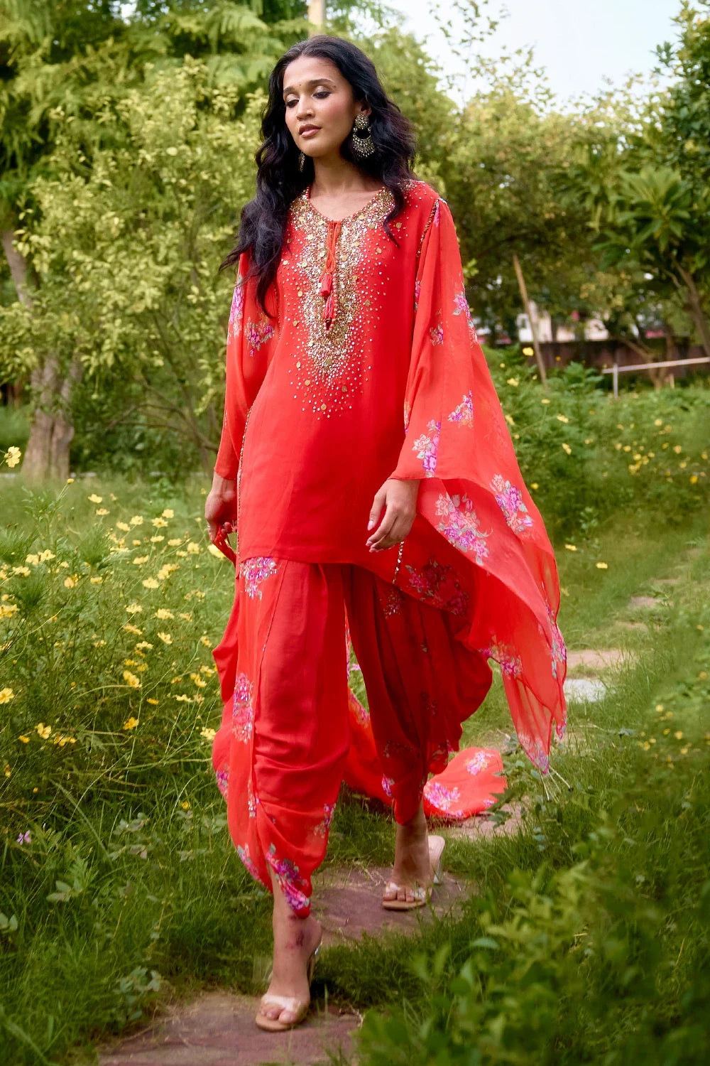 Dilruba Coral Kurta Set