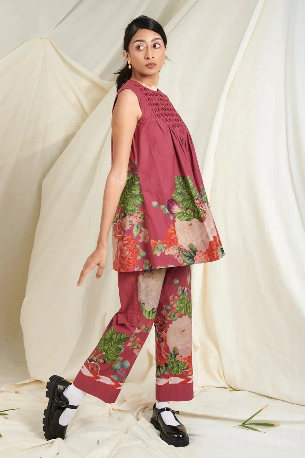 Poppy Bloom Smocking Sleeveless Co-ord Set