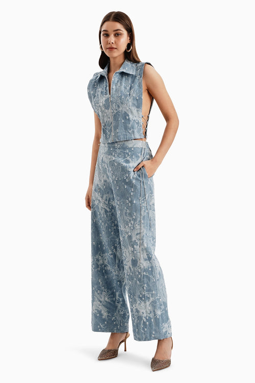 Blue Denim Rugged Bib and Pants Set