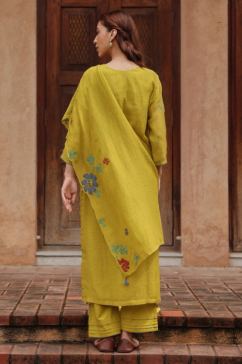 Citrine  Bloom Embroidered Kurta Set