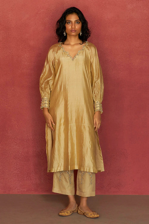 Kanari Topaz Silk Kurta