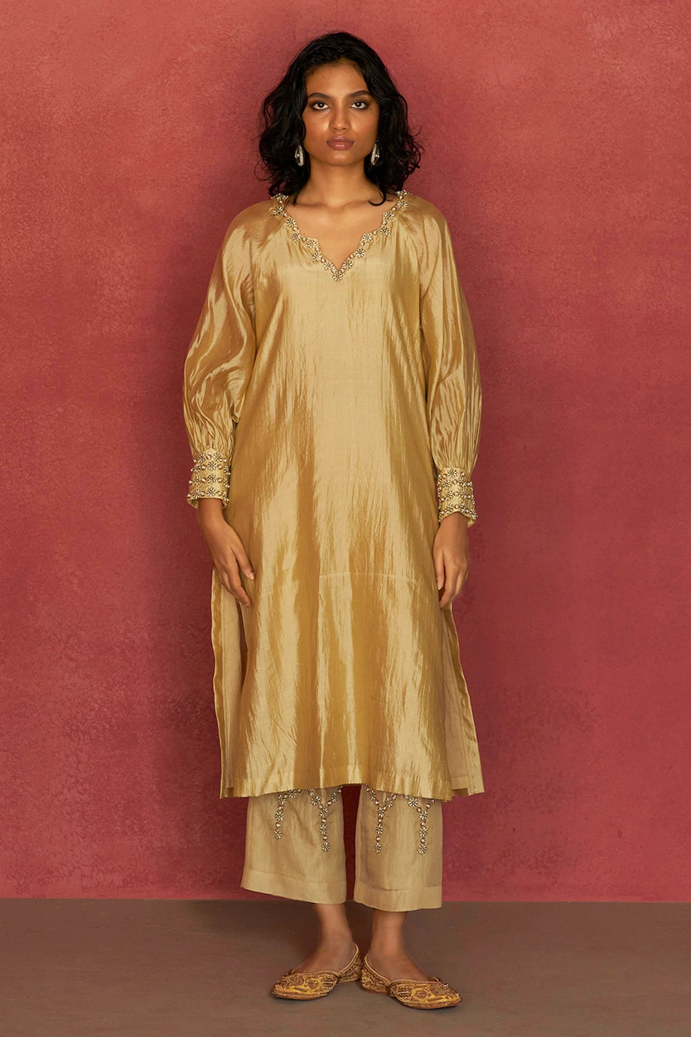 Kanari Topaz Silk Kurta