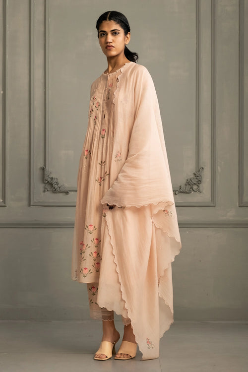 Old Rose  Pleated Tunic Set
