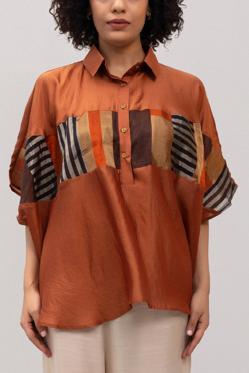 Eeda Varq Brown Mosaic Kaftan