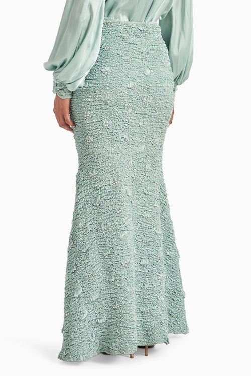 Sea Foam Wave Smocked Mermaid Skirt