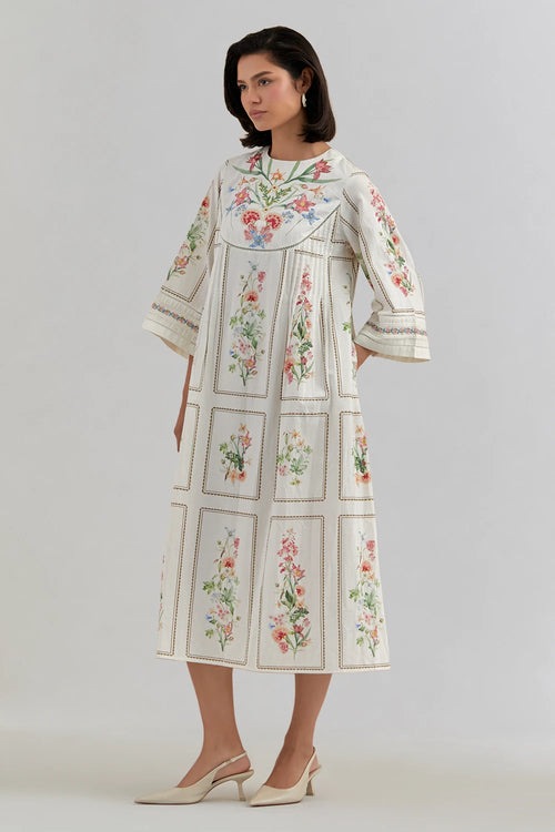 Bouquet Pleated Dress
