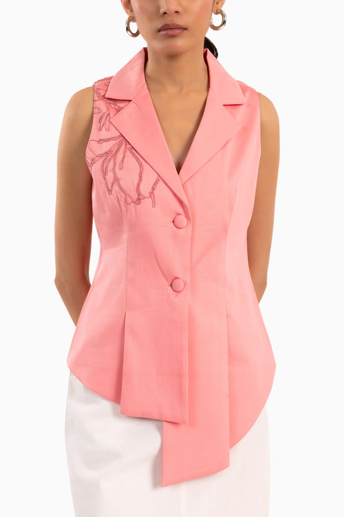 There She Rose Pink Vest