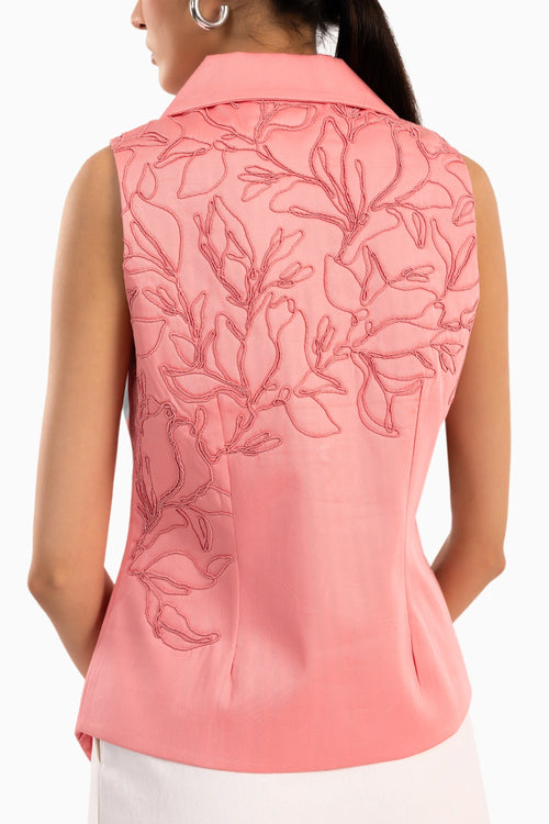 There She Rose Pink Vest