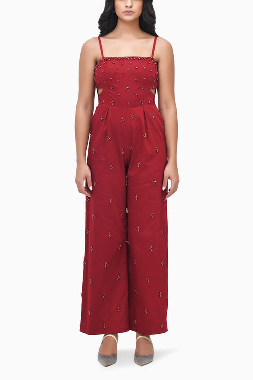 Queen of Hearts Red Jumpsuit