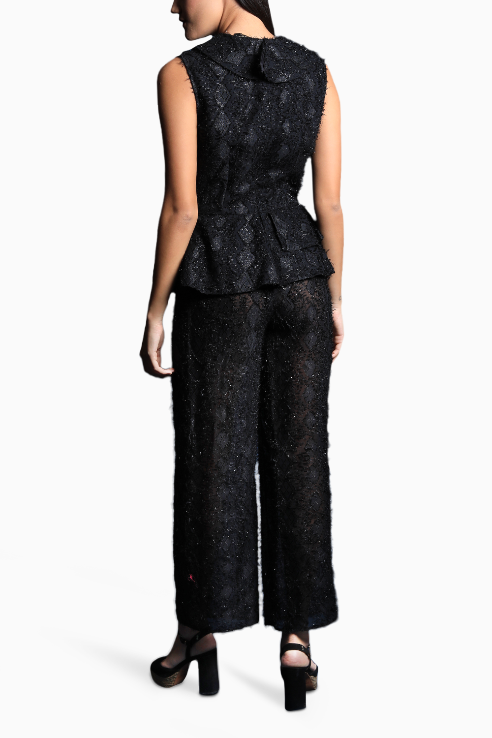 Opulent Black Jumpsuit With Peplum