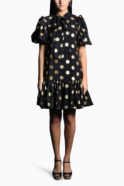 Noir Polka Shift Dress