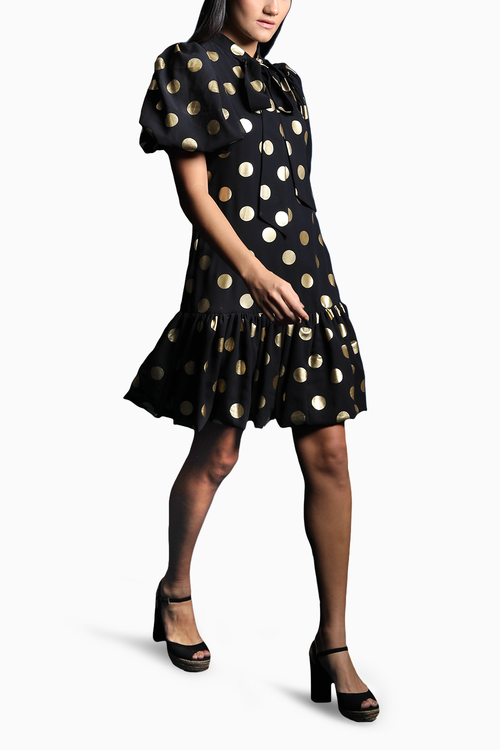 Noir Polka Shift Dress