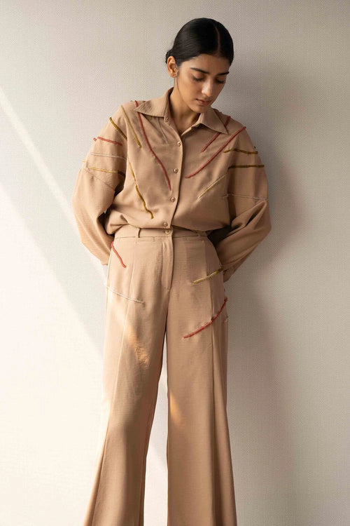 Pinch Lines Shirt and Straight Trouser