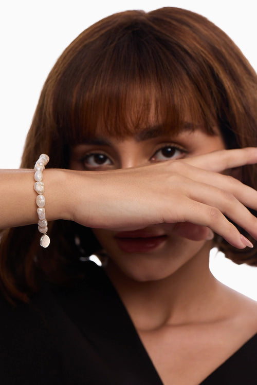 White Baroque Pearl Bracelet