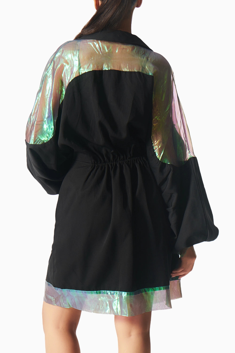 Holographic Noir Dress