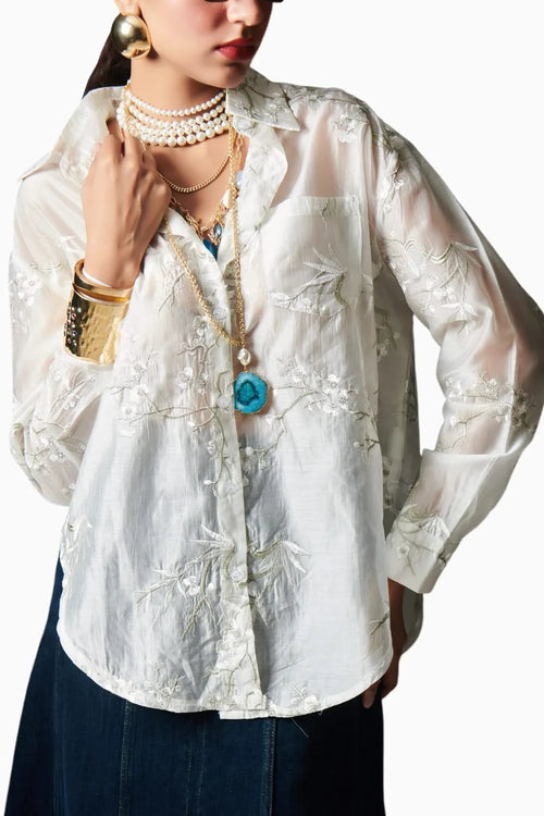 Elegance Threaded Embroidered Shirt