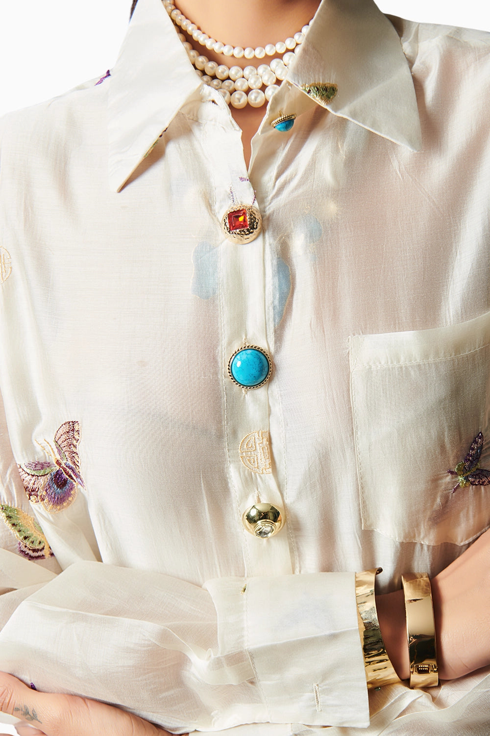 Butterfly Embroidered Breeze Shirt