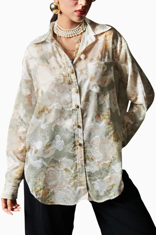 Floral Jackard Weave Shirt